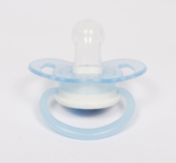 Пустышка силиконовая Курносики Я люблю тата, круглая, 6-12+ мес., голубой (7015 6+ гол) - Pampik - 2