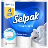 Туалетний папір Selpak тришаровий, білий, 18 рулонів - Pampik