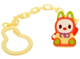 Цепочка для пустышки Курносики Кролик, с клипсой, желтый (7091 жовт) - Pampik
