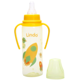 Пляшечка для годування Lindo, з ручками, 250 мл, жовтий (Li 139 жовт) - Pampik - 2