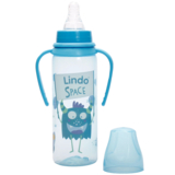 Пляшечка для годування Lindo, з ручками, 250 мл, блакитний (Li 139 гол) - Pampik - 2