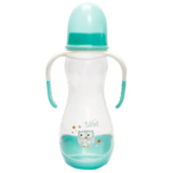 Пляшечка для годування Lindo, вигнута з ручками, 250 мл, зелений (Pk 060 зел.) - Pampik