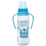 Пляшечка для годування Lindo, з ручками, 250 мл, блакитний (Li 139 гол) - Pampik