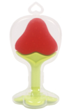 Прорізувач для зубів Lindo Полуниця, силіконовий, червоний із салатовим (LI 320 клуб) - Pampik - 2