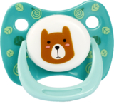 Пустушка силіконова Курносики Мишка, кругла, 18+ міс., бірюзовий (7215/18+ зел) - Pampik