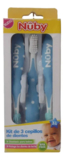 Набор первых зубных щеточек Nuby, синий, 3 шт. - Pampik - 2