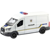 Автомодель TechnoDrive Ford Transit Van 2018 Поліція, 1:32, білий (250343U) - Pampik - 3