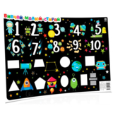 Навчальний килимок Зірка Вивчай-малюй-прай Алфавіт-Цифри для хлопчиків, 42х29.7 см (976205) - Pampik