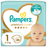 Підгузки на липучках Pampers Premium Care 1 (2-5 кг), 26 шт. - Pampik