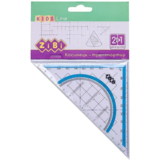 Кутник-транспортир 2 в 1 ZiBi Kids Line 140 мм 90°/45°, з блакитною смужкою (ZB.5623-14) - Pampik