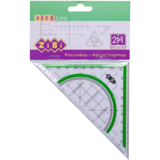 Кутник-транспортир 2 в 1 ZiBi Kids Line 140 мм 90°/45°, з салатовою смужкою (ZB.5623-15) - Pampik