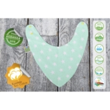 Непромокаемый слюнявчик-бандана Еко Пупс Eco Cotton Звездочки, ментоловый, 30х21 см (BEC-011) - Pampik - 6