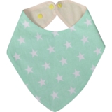 Непромокаемый слюнявчик-бандана Еко Пупс Eco Cotton Звездочки, ментоловый, 30х21 см (BEC-011) - Pampik