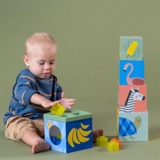 Розвиваючий сортер- пірамідка Taf Toys Саванна Кубики Африки (12725) - Pampik - 6