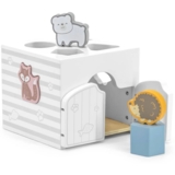 Дерев'яний сортер з брязкальцями Viga Toys PolarB Будиночок для звірят (44052) - Pampik