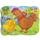 Пазли на магніті Vladi Toys Мої перші ігри Курка та курча, 12 елементів (VT3205-78) - Pampik