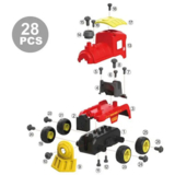 Конструктор DIY Spatial Creativity Поезд с электродвигателем LM8073-DZ-1, красный (CJ-1379241) - Pampik - 2