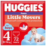 Підгузки-трусики для хлопчиків Huggies Little Movers Pants 4 (9-14 кг), 72 шт. - Pampik