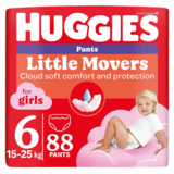 Набір підгузків-трусиків для дівчаток Huggies Little Movers Pants 6 (15-25 кг), 88 шт. (2 уп. по 44 шт.) - Pampik