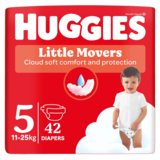 Підгузки на липучках Huggies Little Movers 5 (12-22 кг), 42 шт. - Pampik
