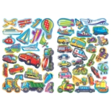 Велика книжка. Розвивальні наліпки + Розумнi завдання. Веселий транспорт (F00015363) - Pampik - 4