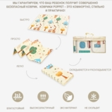 Детский двухсторонний складной коврик Poppet Транспорт и Зоолетчики, 180x150x1 см (PP005-150) - Pampik - 11