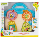 Іграшка музична Baby Team Пазл-сортер Фрукти, блакитний (8648_фрукти блакитний) - Pampik - 5