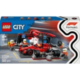 Конструктор LEGO City Піт-стоп і піт-екіпаж F1 з болідом Ferrari, 322 деталі (60443) - Pampik