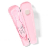 Ложка силиконовая BabyOno, с присоской, в футляре, розовый (1461/01) - Pampik - 2