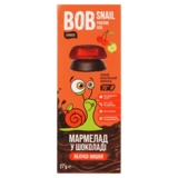 Фруктово-ягідний мармелад Bob Snail Яблуко-Вишня в бельгійському чорному шоколаді, 27 г - Pampik