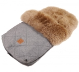 Конверт Kaiser Nelly, из натуральной овчины, серый с коричневым (6545270) - Pampik - 4