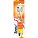 Набір зубних щіток Signal Anti-Plaque Action від нальоту, середньої жорсткості, 2 шт. - Pampik