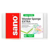 Багатофункціональна губка Sano для використання без мийних засобів, з додатковим зеленим шаром, 6 шт. (269638) - Pampik