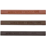 Набор художественных грифелей Koh-i-Noor Sepia Blocks 7х7х70 мм, 3 цвета, 6 шт. (4392) - Pampik - 2