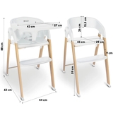 Стульчик для кормления BabyGO Levels 5 в 1, белый (51011) - Pampik - 20