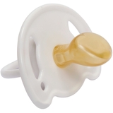 Пустышка латексная Курносики Я люблю тата, ортодонтическая, 6-12+ мес., белый (7018 6+ тата) - Pampik - 2