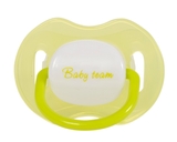 Пустушка силіконова Baby Team, ортодонтична, з ковпачком, нічна, 12+ міс., салатовий (3008) - Pampik