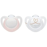Пустышка для девочки Nuk Star р. 0-2, ортодонтическая, силиконовая, в блистере, 2 шт. (3952440) - Pampik