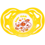 Пустушка силіконова Baby Team, ортодонтична, 6+ міс., жовтий (3011) - Pampik