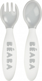 Набір ергономічних столових приборів Beaba Babycook, ложка і виделка, сірий (913470) - Pampik