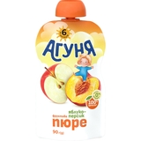 Пюре фруктовое Агуня Яблоко-Персик, 90г - Pampik