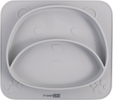 Силиконовая тарелка детская FreeON Bear, серый (39678) - Pampik