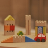 Конструктор дерев'яний Igroteco Будівельні блоки Місто, 18 ел. (900538) - Pampik - 2