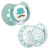 Пустушка силіконова Lovi Retro baby, симетрична, 3-6 міс., 2 шт., блакитний (22/804boy) - Pampik