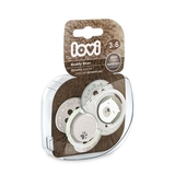 Пустушка силіконова Lovi Buddy bear, симетрична, 3-6 міс., 2 шт., бежевий (22/864) - Pampik - 2
