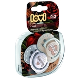 Пустушка силіконова Lovi I love, симетрична, 0-3 міс., 2 шт., бежевий з сірим (22/866) - Pampik - 2