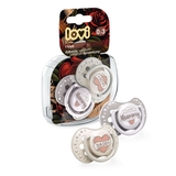 Пустушка силіконова Lovi I love, симетрична, 0-3 міс., 2 шт., бежевий з сірим (22/866) - Pampik - 6