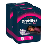 Підгузки-трусики для дівчаток Huggies DryNites 13+ років (49-60 кг), 18 шт. (2 уп. по 9 шт.) - Pampik