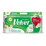Туалетний папір Velvet Ромашка та алоє, тришаровий, 8 рулонів - Pampik