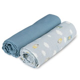 Пелюшка муслінова Canpol babies Bonjour Paris, 2 шт., блакитний (26/901_blu) - Pampik